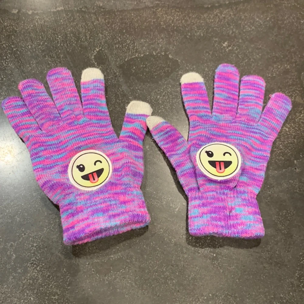 Girls Emoji Touchscreen Gloves